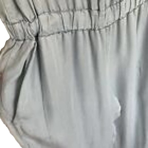 LEITH Anthropologie Romper Blue Size Small S Jumpsuit V Neck Tencel Summer Vibes - Picture 4 of 8